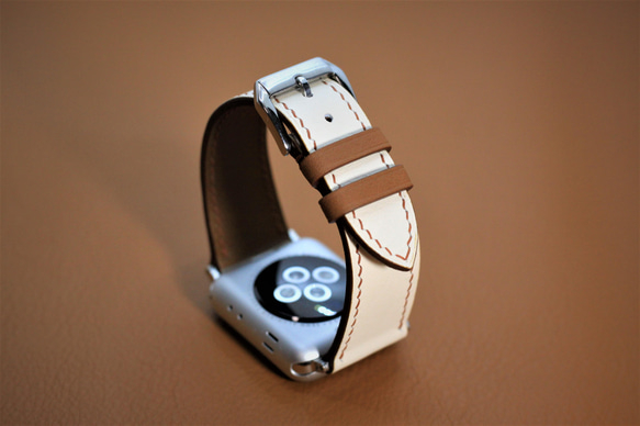 【バレンタイン】高級革使用Apple Watch　レザーバンド レザーベルト  時計ベルト　バンド　D45 高級金具付け 3枚目の画像