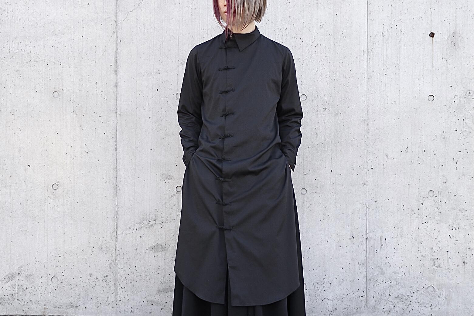 38 チャイナ風 リネン KRIZIA 美品 ロングシャツ 希少