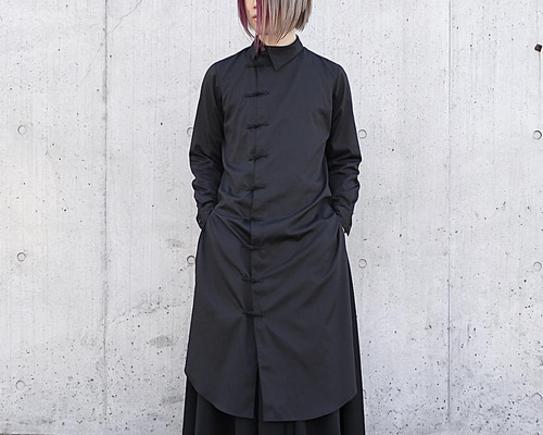 希少 美品 KRIZIA リネン チャイナ風 ロングシャツ 38 Amazon | [アクシーズファム] チャイナ風金具ロングシャツ