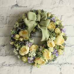 布花作品♡カラーカサブランカリース 布花作品♡カラーカサブランカリース