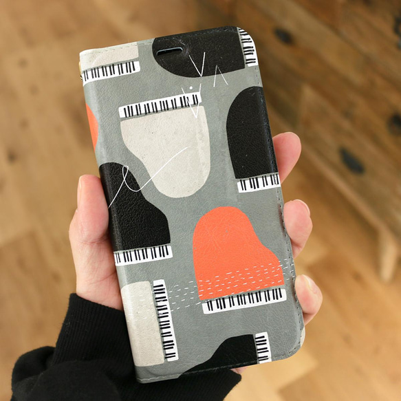 【相容所有型號！ ] 無皮帶 iPhone 筆記型智慧型手機保護殼 [斯堪的納維亞鋼琴] 第9張的照片