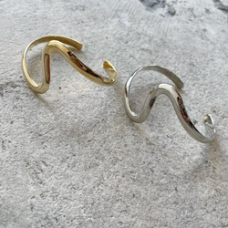 wave metal bangle bracelet（b021） 4枚目の画像