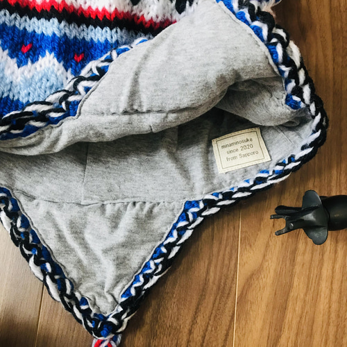 即完品】CA4LA VICTIM 耳あて付きニット帽 青 ブルー アルパカ混 CA4LA