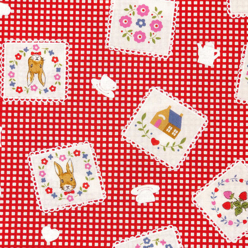 シーチング生地【50×110cm】 ギンガムチェック チェック柄 ハート