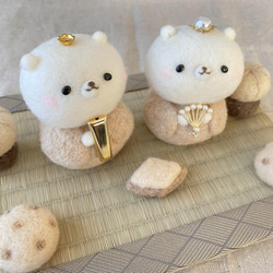 【受注制作商品】販売→2/14まで❤︎ おひなさま 大きめお内裏クマ様とお雛クマ様* set  ナチュラルver. 5枚目の画像