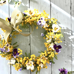 ミモザのハーフリース ドライフラワー Dimanche flower&craf