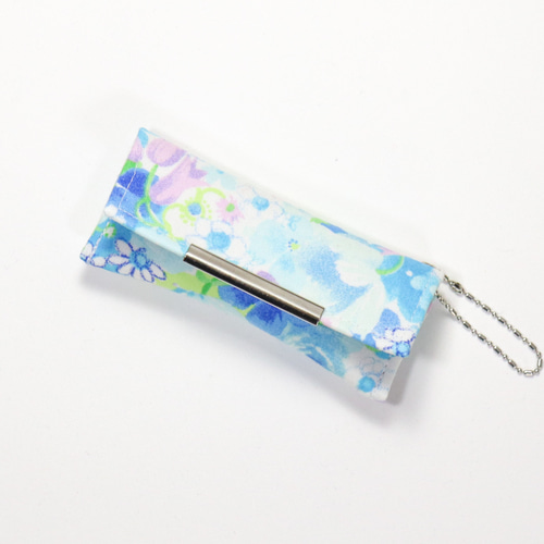 小さなコインケース マルチミニケース ロマンティックフラワー 青  