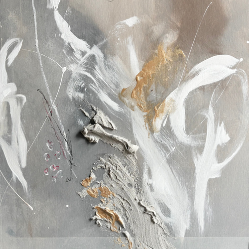 シルバーの現代アート｜抽象画　絵画　壁掛け　ストリートアート　モダン　シンプル 現代アート 80×80㎝ 抽象画 テクスチャーアート モダン インテリア