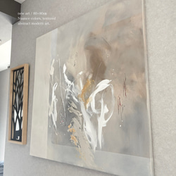 シルバーの現代アート｜抽象画　絵画　壁掛け　ストリートアート　モダン　シンプル 現代アート 80×80㎝ 抽象画 テクスチャーアート モダン インテリア