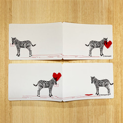 animal_恋するシマウマ　グリーティング メッセージカード 4枚目の画像