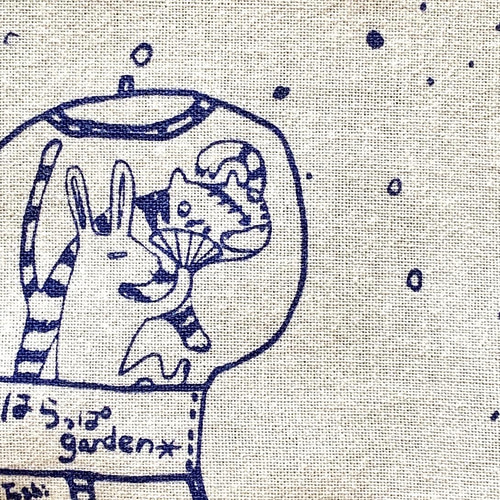 手刷りシルクスクリーンクロス イラスト はらっぱgarden* 通販