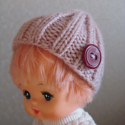 ⁑お人形のお洋服⁑手編み帽子 (棒編み）＊ハンドメイド＊ドール服＊26ｃｍドール 2枚目の画像