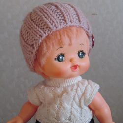 ⁑お人形のお洋服⁑手編み帽子 (棒編み）＊ハンドメイド＊ドール服＊26ｃｍドール 3枚目の画像