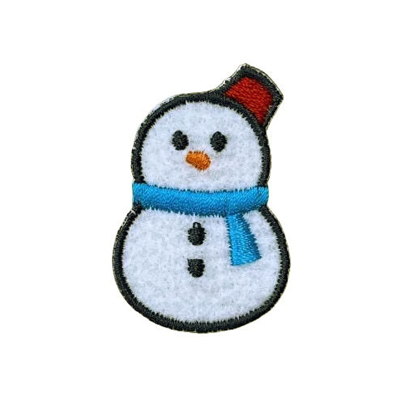 刺繍ワッペン クリスマス【雪だるま】 ワッペン・アップリケ
