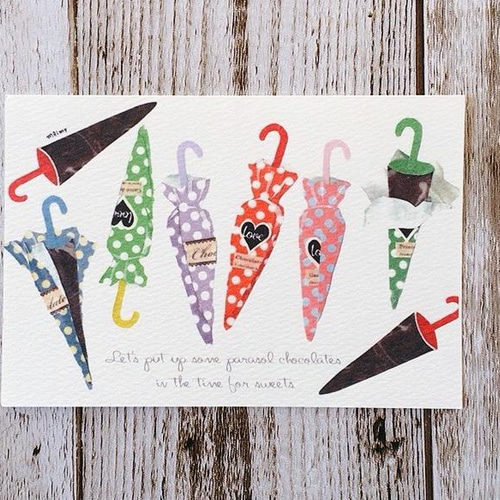 パラソルチョコ】ポストカード3枚組 ポストカード maimy-sketchbook