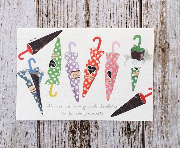 パラソルチョコ】ポストカード3枚組 ポストカード maimy-sketchbook