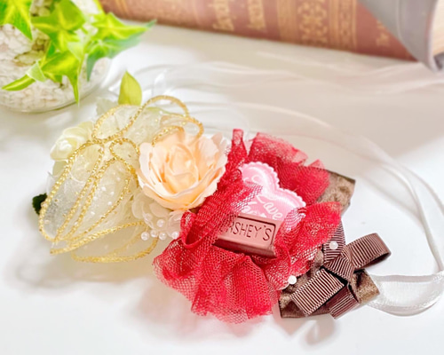 姫香ページ トリミングチョーカー バレンタイン、 トリミングチョーカー♡LOVEくまさんリボン