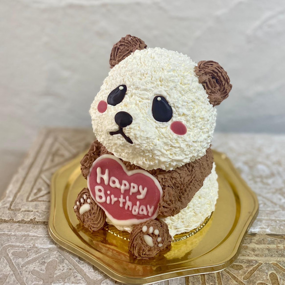 パンダの立体ケーキ　誕生日や記念日のお祝いに　ぱんだ　人気　[ご希望のお届け日・時間帯をご指定ください] 2枚目の画像