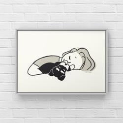 ミニチュアシュナウザー【肉球の匂い】　A4イラストポスター　犬　うちの子 2枚目の画像