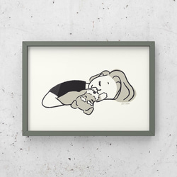 ミニチュアシュナウザー【肉球の匂い】　A4イラストポスター　犬　うちの子 1枚目の画像