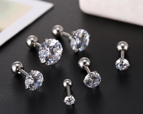 ボディピアス ストレートバーベル サージカルステンレス クリア