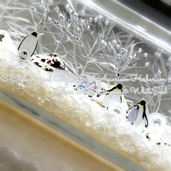 New Bigハーバリウム  ガラスストーン ペンギン＆白アザラシ 4枚目の画像