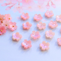 新作★桜のアセテートパーツ　パープルピンク 11枚目の画像