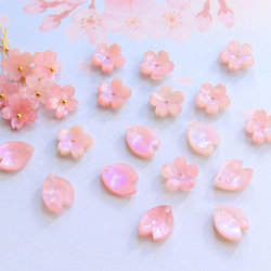 新作★桜のアセテートパーツ　パープルピンク 20枚目の画像