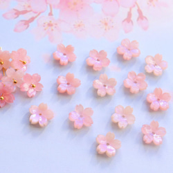 新作★桜のアセテートパーツ　パープルピンク 3枚目の画像