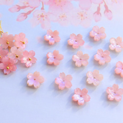 新作★桜のアセテートパーツ　パープルピンク 6枚目の画像