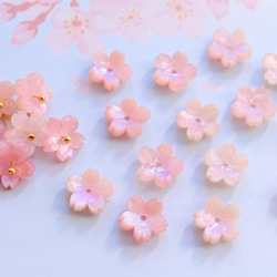 新作★桜のアセテートパーツ　パープルピンク 12枚目の画像