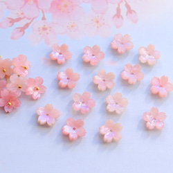 新作★桜のアセテートパーツ　パープルピンク 9枚目の画像