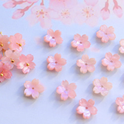 新作★桜のアセテートパーツ　パープルピンク 7枚目の画像