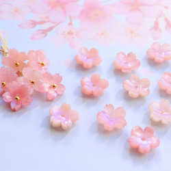 新作★桜のアセテートパーツ　パープルピンク 10枚目の画像