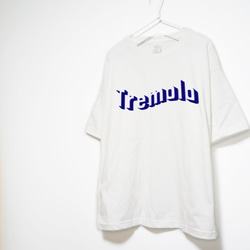 エフェクター トレモロをデザインしたビックシルエットTシャツ  【ホワイト】程よい厚さ生地の半袖クルーネック 1枚目の画像