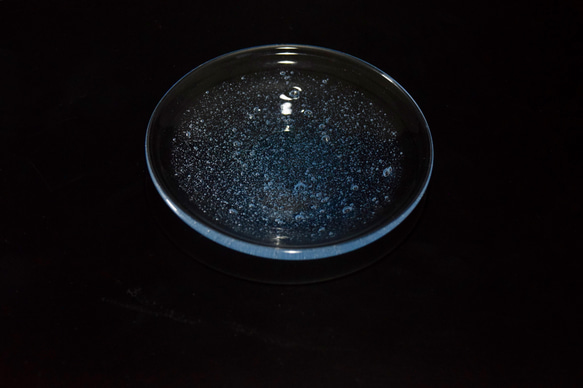 【ガラス】泡沫 -豆皿- ブルー 1枚目の画像