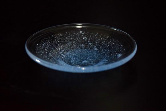 【ガラス】泡沫 -豆皿- ブルー 2枚目の画像