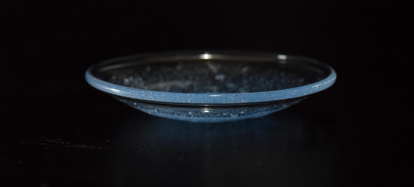 【ガラス】泡沫 -豆皿- ブルー 3枚目の画像