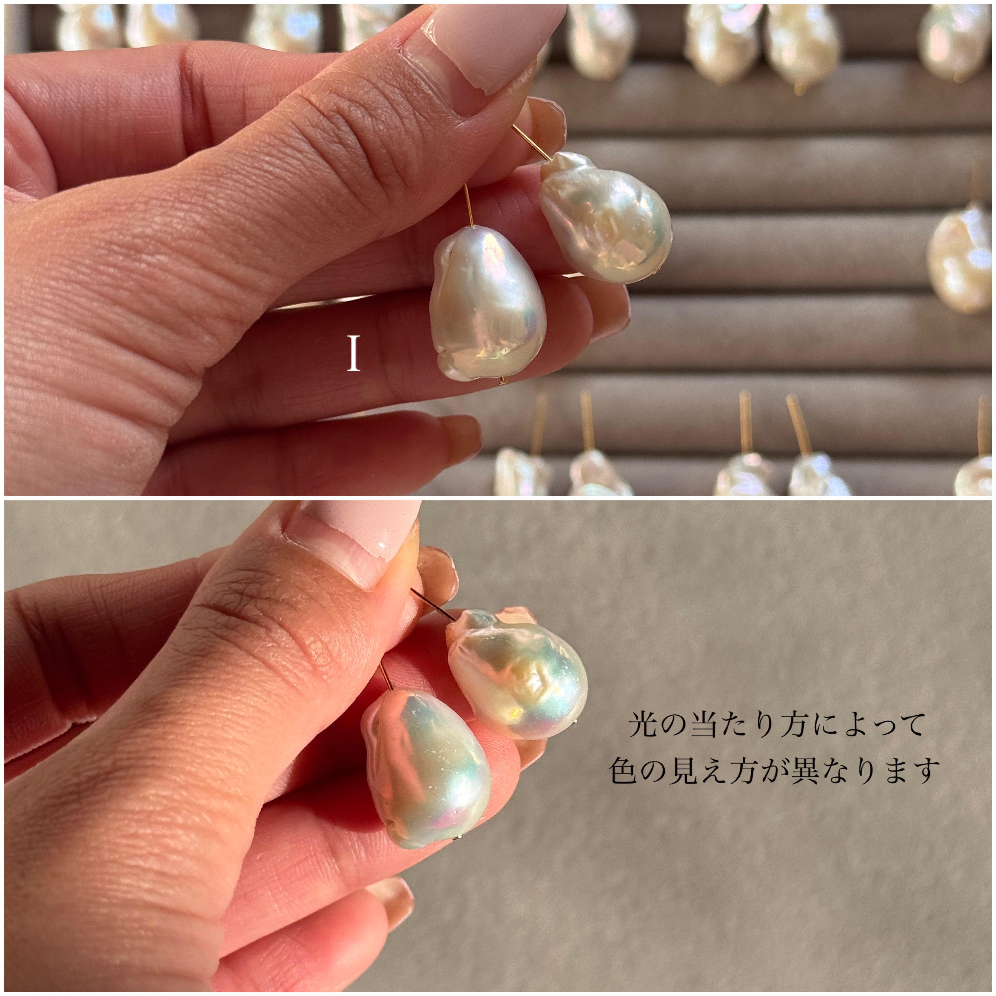 ［silver］バロックパール イヤリング ・ ピアス / 選べるパール／結婚式 / ウェディング / デイリー