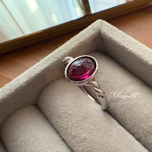 ✨silver925大人のシンプルリング〜ロードライトガーネット 指輪