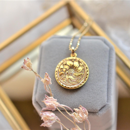 フィアルカ ペンダント】 チェコガラスボタン 65㎝ ネックレス