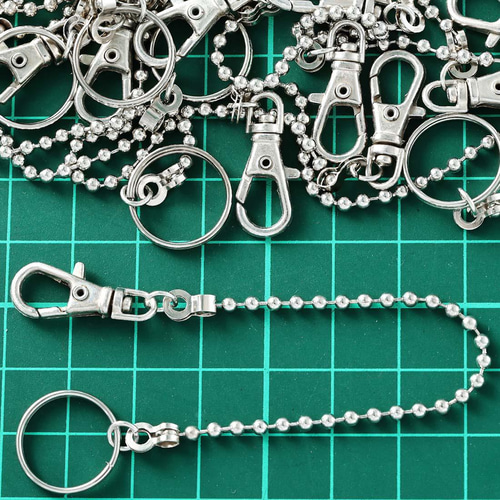 バッグチャーム チェーン パーツ 金具 シルバー 15cm 20本