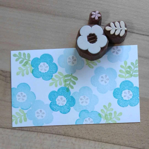 青い花 ネモフィラの消しゴムはんこ はんこ・スタンプ のんびり屋 通販