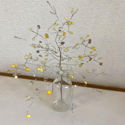 【受注作成】ワイヤークラフト　木の枝　✳︎春イエローver✳︎ 3枚目の画像
