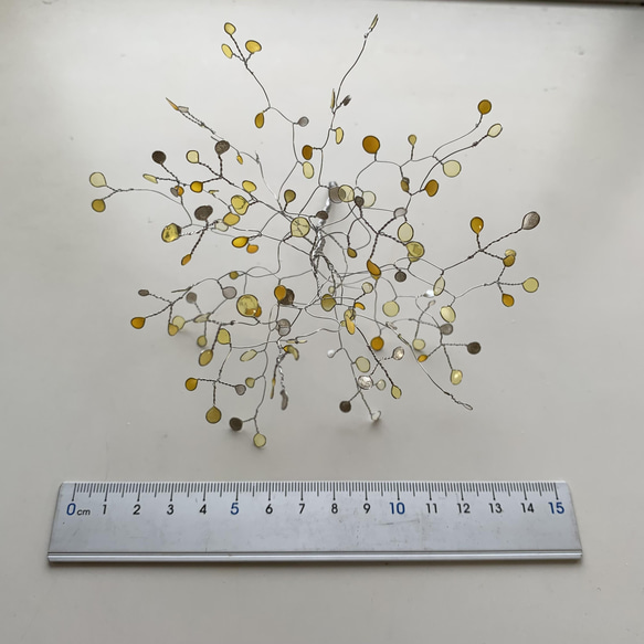 ワイヤークラフト　木の枝　✳︎春イエローver✳︎ &陶土の小さなおうち（ベージュ） 6枚目の画像