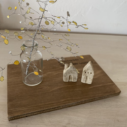 ワイヤークラフト　木の枝　✳︎春イエローver✳︎ &陶土の小さなおうち（ベージュ） 15枚目の画像