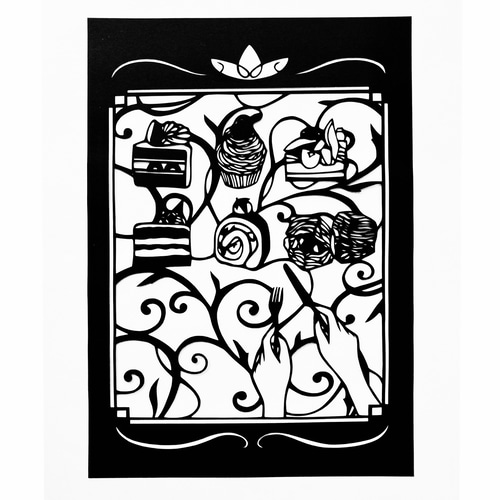 パティスリー』オリジナル切り絵 切り絵 Fancy Kirie ファンシー