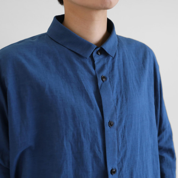 棉麻長衫（海洋藍）【中性】016 第5張的照片