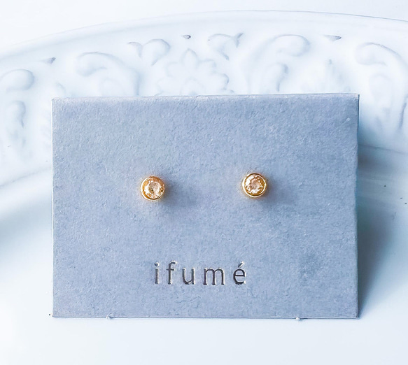 ifumé】つけっぱなしOK！小粒3mmのベゼルピアス＆イヤリング