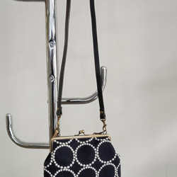 [免運費] Mina Perhonen / Tambourine Navy x 白色 15cm Gamaguchi Multi 第2張的照片